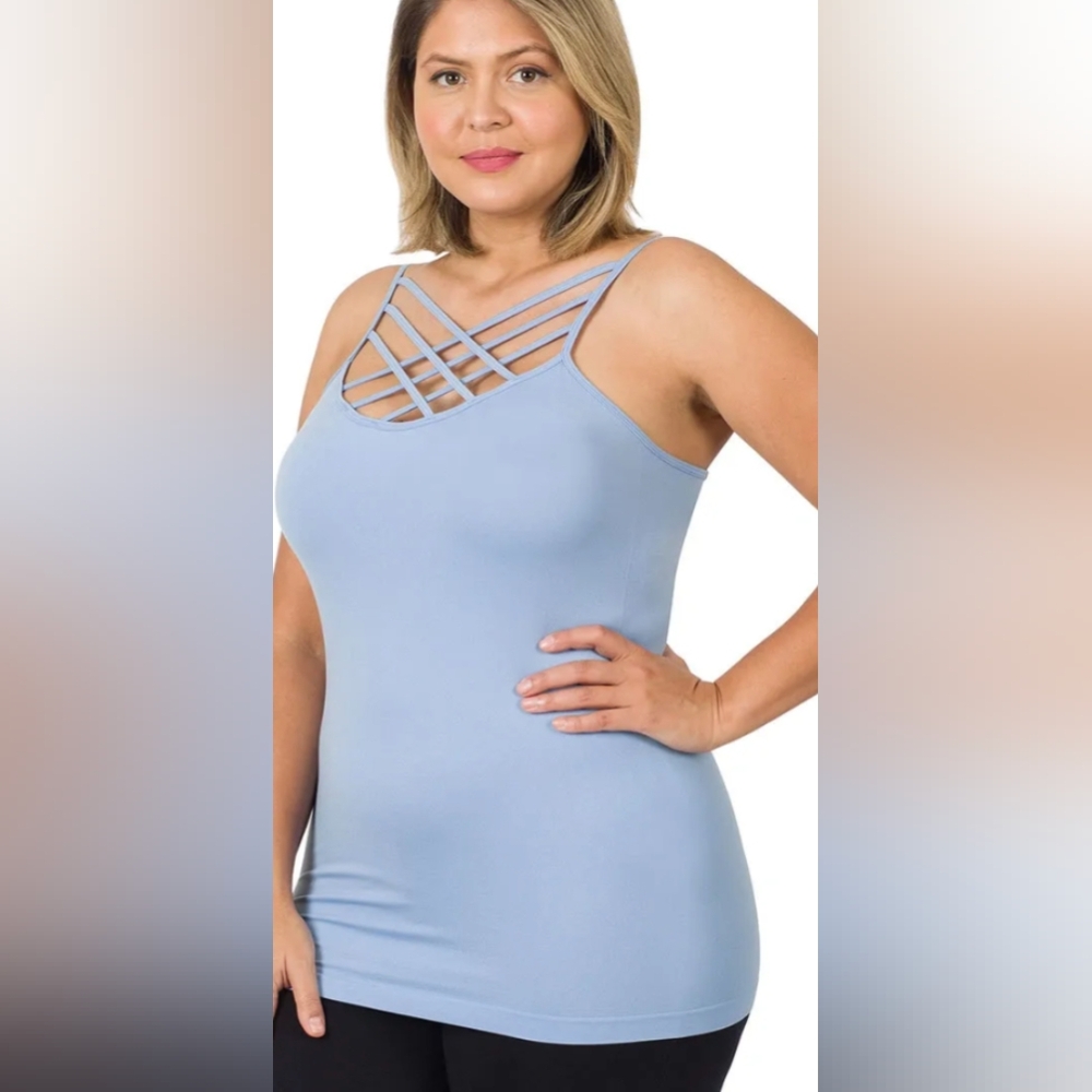 Zenana Triple Criss Cross Cami Tank